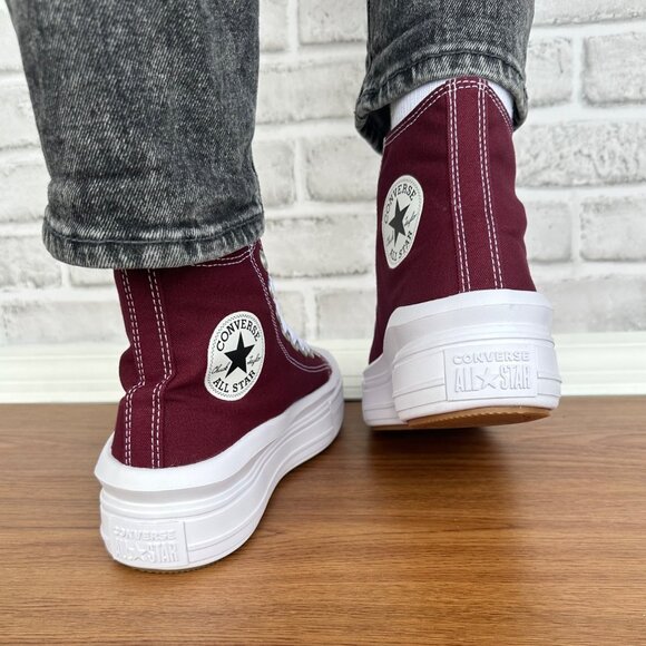 ⭐Converse Chuck Taylor Move Platform Hi 7.5 Women Shoes Sneaker Burgundy A02430C - Picture 6 of 13